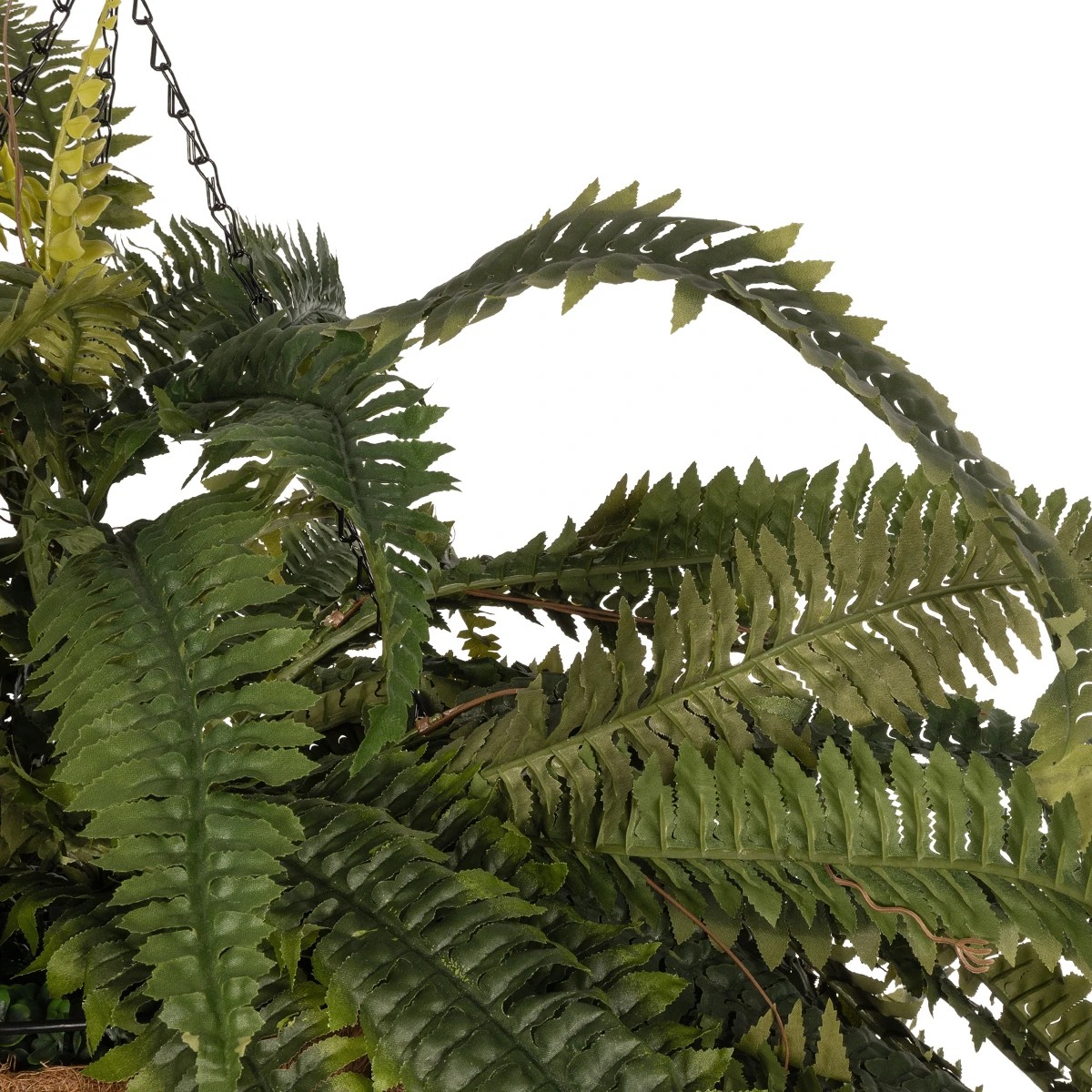 GloboStar® Artificial Garden FERN HANGING PLANT 20622 Τεχνητό Κρεμαστό Διακοσμητικό Φυτό Φτέρης Π90 x Μ90 x Y70cm - Image 4