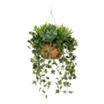 GloboStar® Artificial Garden VARIOUS HANGING PLANT 20623 Τεχνητό Κρεμαστό Διακοσμητικό Φυτό Φτέρης Π60 x Μ60 x Y70cm - Image 2