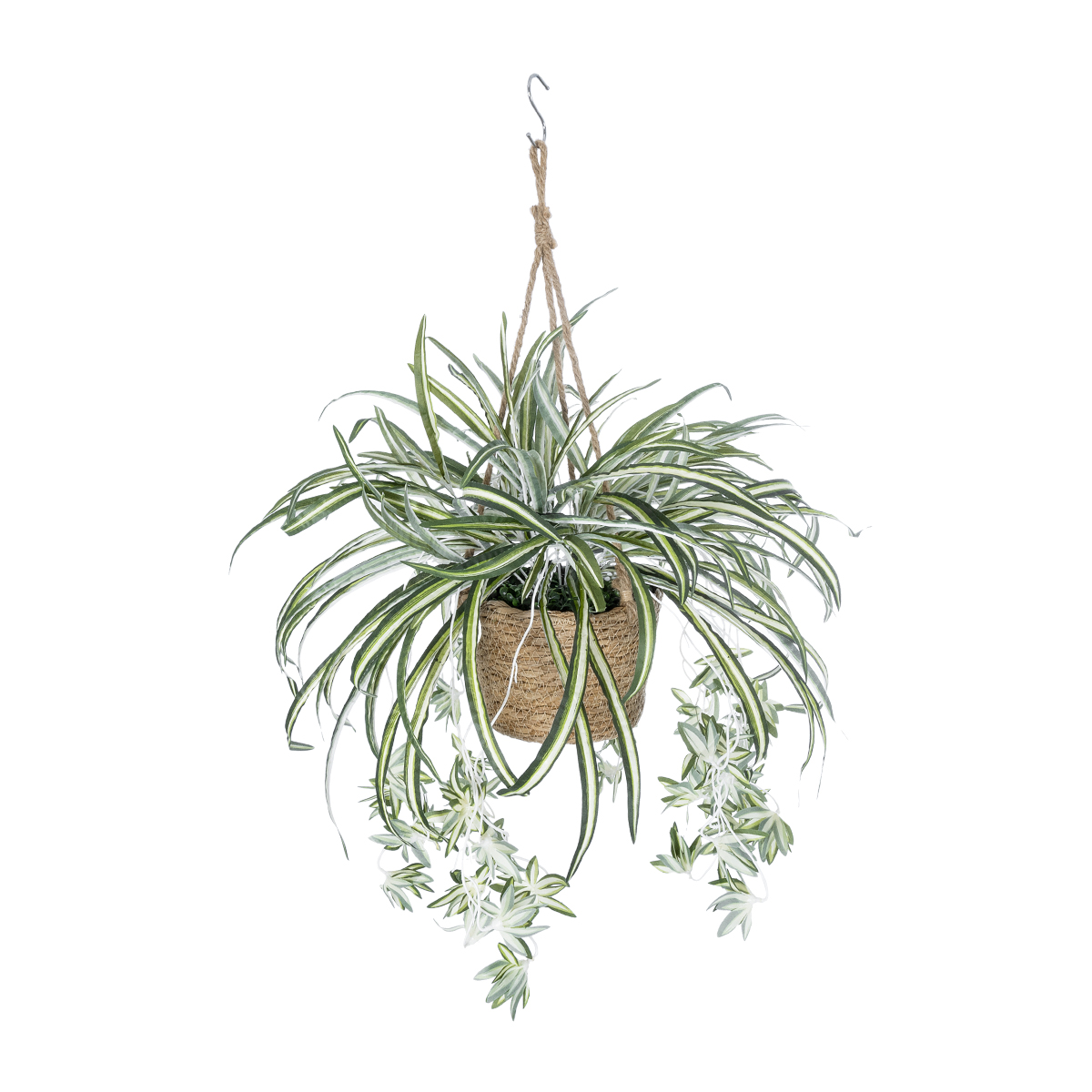 GloboStar® Artificial Garden CHLOROPHYTUM COMOSUM HANGING PLANT 20638 Τεχνητό Κρεμαστό Διακοσμητικό Χλωρόφυτο Y50cm
