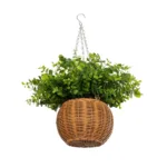 GloboStar® Artificial Garden EUCALYPTUS HANGING PLANT 20640 Τεχνητό Κρεμαστό Διακοσμητικό Φυτό Φτέρης Π45 x Μ45 x Y30cm - Image 2