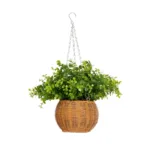 GloboStar® Artificial Garden EUCALYPTUS HANGING PLANT 20640 Τεχνητό Κρεμαστό Διακοσμητικό Φυτό Φτέρης Π45 x Μ45 x Y30cm - Image 3