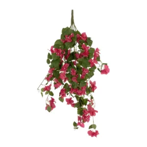 GloboStar® Artificial Garden BOUGAINVILLEA BRANCH 20663 Τεχνητό Κρεμαστό Διακοσμητικό Κλαδί Μπουκανβίλιας Φουξ Μ45 x Π12 x Υ90cm
