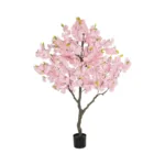 GloboStar® Artificial Garden PINK CHERRY BLOSSOM TREE 20677 Τεχνητό Διακοσμητικό Δέντρο Ροζ Άνθος Κερασιάς Υ160cm