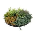 GloboStar® Artificial Garden VARIOUS PLANTS ROUND WALL DISC 20688 Τεχνητό Διακοσμητικό Στρογγυλό Πάνελ Φυλλωσιάς - Κάθετος Κήπος Μιξ Μ50 x Π50 x Υ23cm - Image 3