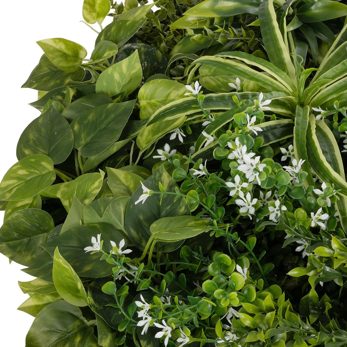 GloboStar® Artificial Garden VARIOUS PLANTS ROUND WALL DISC 20689 Τεχνητό Διακοσμητικό Στρογγυλό Πάνελ Φυλλωσιάς - Κάθετος Κήπος Μιξ Μ70 x Π70 x Υ15cm - Image 6