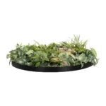 GloboStar® Artificial Garden VARIOUS PLANTS ROUND WALL DISC 20690 Τεχνητό Διακοσμητικό Στρογγυλό Πάνελ Φυλλωσιάς - Κάθετος Κήπος Μιξ Μ80 x Π80 x Υ20cm - Image 2