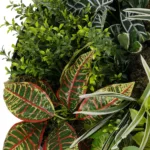 GloboStar® Artificial Garden VARIOUS PLANTS ROUND WALL DISC 20691 Τεχνητό Διακοσμητικό Στρογγυλό Πάνελ Φυλλωσιάς - Κάθετος Κήπος Μιξ Μ60 x Π60 x Υ20cm - Image 4