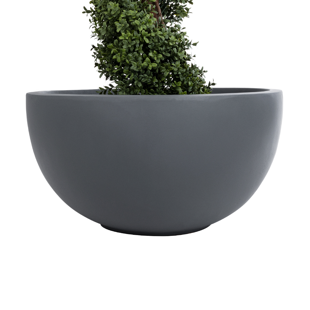 GloboStar® Artificial Garden BALTIMORE 20697 Διακοσμητικό Πολυεστερικό Τσιμεντένιο Κασπώ Γλάστρα - Flower Pot Γκρι Φ61 x Υ30cm - Image 4