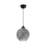 GLOBOSTAR® KEGEL 206-0003 Μοντέρνο Κρεμαστό Φωτιστικό Οροφής με Ντουί 1 x E27 AC 220-240V IP20 - Μαύρο Φιμέ - Μ20 x Π20 x Υ20cm - Image 3