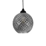 GLOBOSTAR® KEGEL 206-0003 Μοντέρνο Κρεμαστό Φωτιστικό Οροφής με Ντουί 1 x E27 AC 220-240V IP20 - Μαύρο Φιμέ - Μ20 x Π20 x Υ20cm - Image 4
