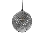 GLOBOSTAR® KEGEL 206-0003 Μοντέρνο Κρεμαστό Φωτιστικό Οροφής με Ντουί 1 x E27 AC 220-240V IP20 - Μαύρο Φιμέ - Μ20 x Π20 x Υ20cm - Image 5