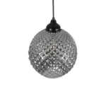 GLOBOSTAR® KEGEL 206-0003 Μοντέρνο Κρεμαστό Φωτιστικό Οροφής με Ντουί 1 x E27 AC 220-240V IP20 - Μαύρο Φιμέ - Μ20 x Π20 x Υ20cm - Image 6