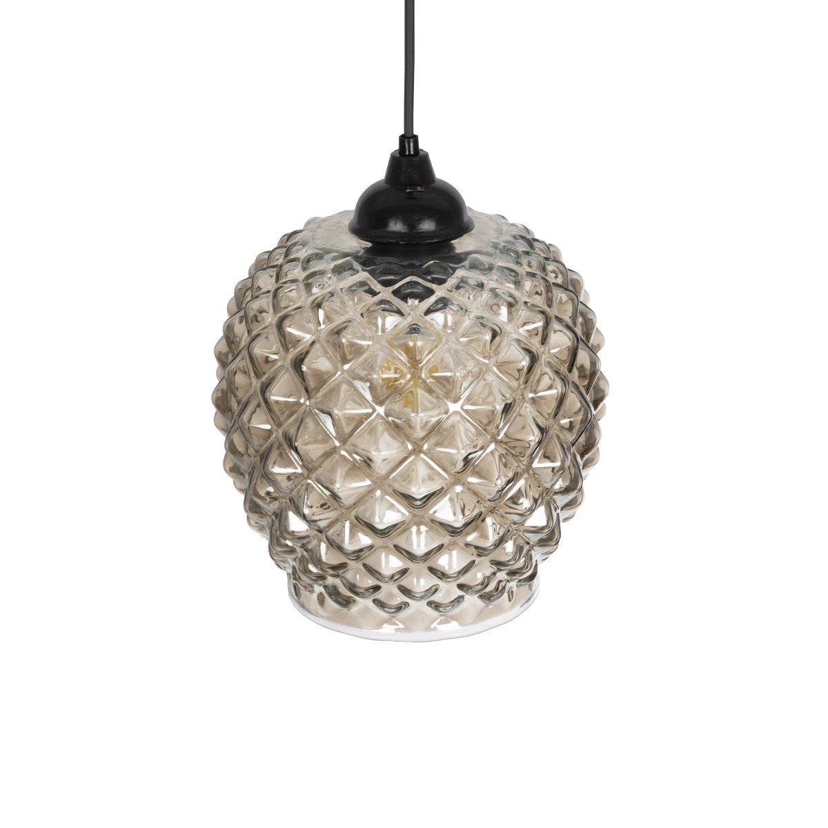 GLOBOSTAR® KEGEL 206-0006 Μοντέρνο Κρεμαστό Φωτιστικό Οροφής με Ντουί 1 x E27 AC 220-240V IP20 - Μαύρο Φιμέ - Μ19 x Π19 x Υ19cm - Image 6