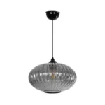 GLOBOSTAR® PERA 206-0010 Μοντέρνο Κρεμαστό Φωτιστικό Οροφής με Ντουί 1 x E27 AC 220-240V IP20 - Μαύρο Φιμέ - Μ30 x Π30 x Υ22cm - Image 3