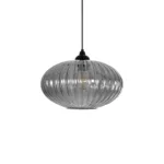 GLOBOSTAR® PERA 206-0010 Μοντέρνο Κρεμαστό Φωτιστικό Οροφής με Ντουί 1 x E27 AC 220-240V IP20 - Μαύρο Φιμέ - Μ30 x Π30 x Υ22cm - Image 4
