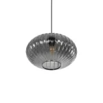 GLOBOSTAR® PERA 206-0010 Μοντέρνο Κρεμαστό Φωτιστικό Οροφής με Ντουί 1 x E27 AC 220-240V IP20 - Μαύρο Φιμέ - Μ30 x Π30 x Υ22cm - Image 5