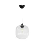 GLOBOSTAR® MELONI 206-0013 Μοντέρνο Κρεμαστό Φωτιστικό Οροφής με Ντουί 1 x E27 AC 220-240V IP20 - Διάφανο - Μ20 x Π20 x Υ24cm - Image 3