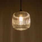 GLOBOSTAR® MELONI 206-0014 Μοντέρνο Κρεμαστό Φωτιστικό Οροφής με Ντουί 1 x E27 AC 220-240V IP20 - Μαύρο Φιμέ - Μ20 x Π20 x Υ24cm - Image 2