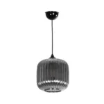 GLOBOSTAR® MELONI 206-0014 Μοντέρνο Κρεμαστό Φωτιστικό Οροφής με Ντουί 1 x E27 AC 220-240V IP20 - Μαύρο Φιμέ - Μ20 x Π20 x Υ24cm - Image 3