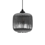 GLOBOSTAR® MELONI 206-0014 Μοντέρνο Κρεμαστό Φωτιστικό Οροφής με Ντουί 1 x E27 AC 220-240V IP20 - Μαύρο Φιμέ - Μ20 x Π20 x Υ24cm - Image 4