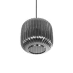 GLOBOSTAR® MELONI 206-0014 Μοντέρνο Κρεμαστό Φωτιστικό Οροφής με Ντουί 1 x E27 AC 220-240V IP20 - Μαύρο Φιμέ - Μ20 x Π20 x Υ24cm - Image 5
