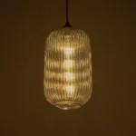 GLOBOSTAR® MELONI 206-0018 Μοντέρνο Κρεμαστό Φωτιστικό Οροφής με Ντουί 1 x E27 AC 220-240V IP20 - Mελί - Μ20 x Π20 x Υ38cm - Image 2