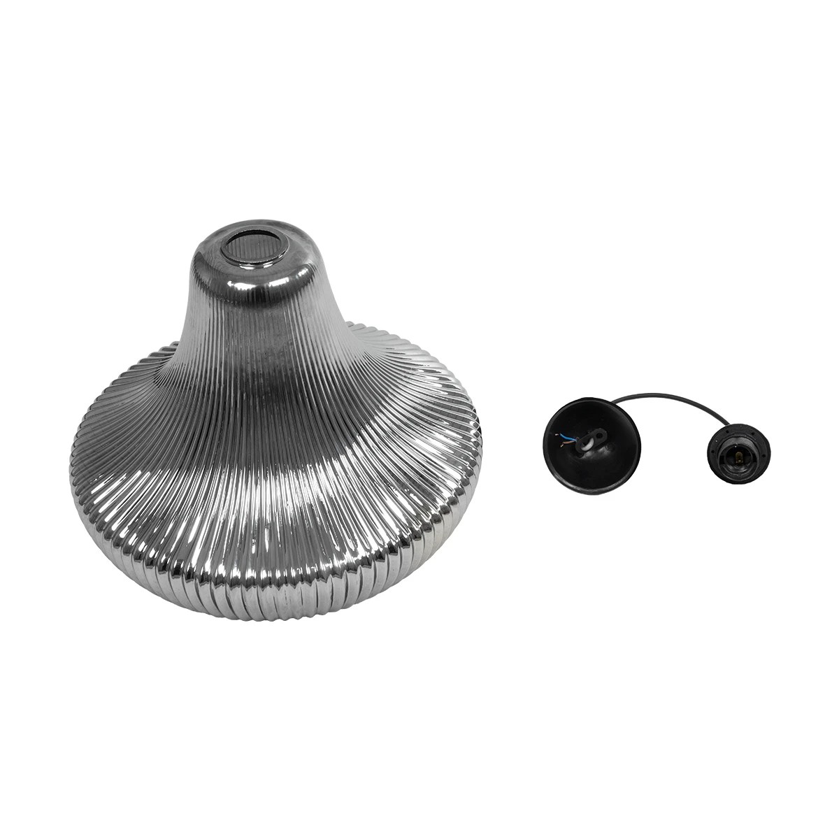 GLOBOSTAR® VERRE 206-0021 Μοντέρνο Κρεμαστό Φωτιστικό Οροφής με Ντουί 1 x E27 AC 220-240V IP20 - Μαύρο Φιμέ - Μ38 x Π38 x Υ34cm - Image 11