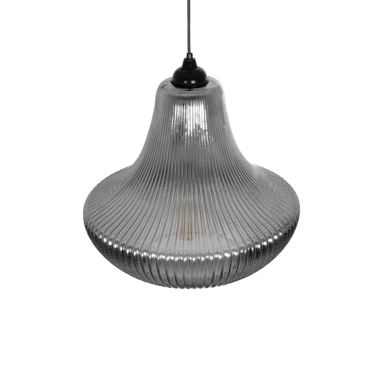 GLOBOSTAR® VERRE 206-0021 Μοντέρνο Κρεμαστό Φωτιστικό Οροφής με Ντουί 1 x E27 AC 220-240V IP20 - Μαύρο Φιμέ - Μ38 x Π38 x Υ34cm - Image 6