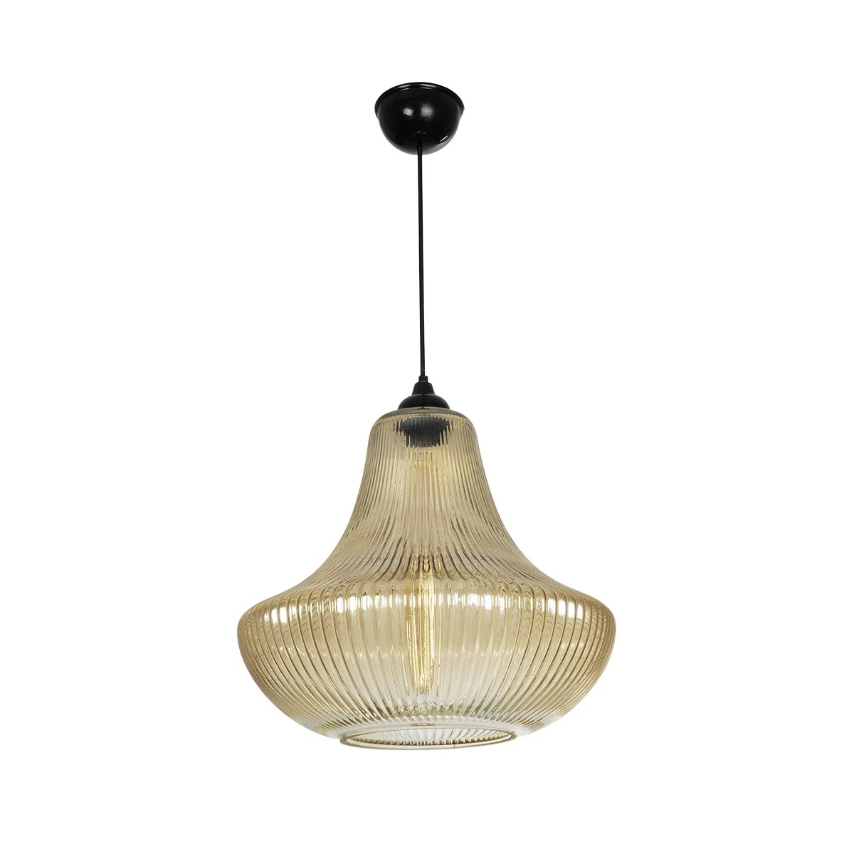 GLOBOSTAR® VERRE 206-0022 Μοντέρνο Κρεμαστό Φωτιστικό Οροφής με Ντουί 1 x E27 AC 220-240V IP20 - Mελί - Μ38 x Π38 x Υ34cm - Image 3