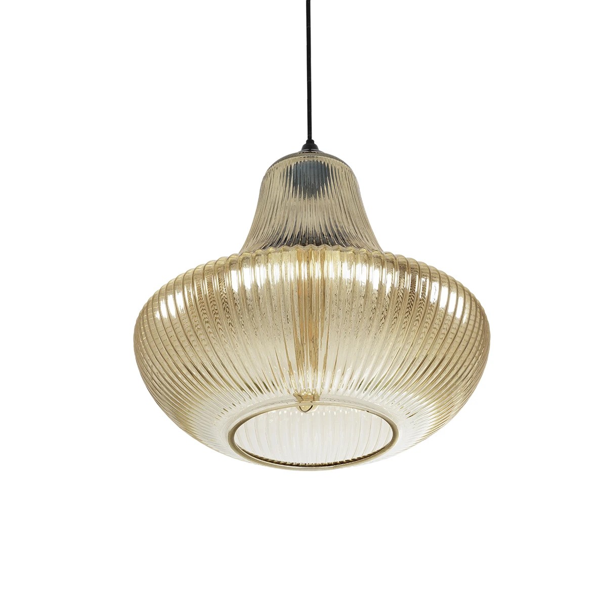 GLOBOSTAR® VERRE 206-0022 Μοντέρνο Κρεμαστό Φωτιστικό Οροφής με Ντουί 1 x E27 AC 220-240V IP20 - Mελί - Μ38 x Π38 x Υ34cm - Image 5