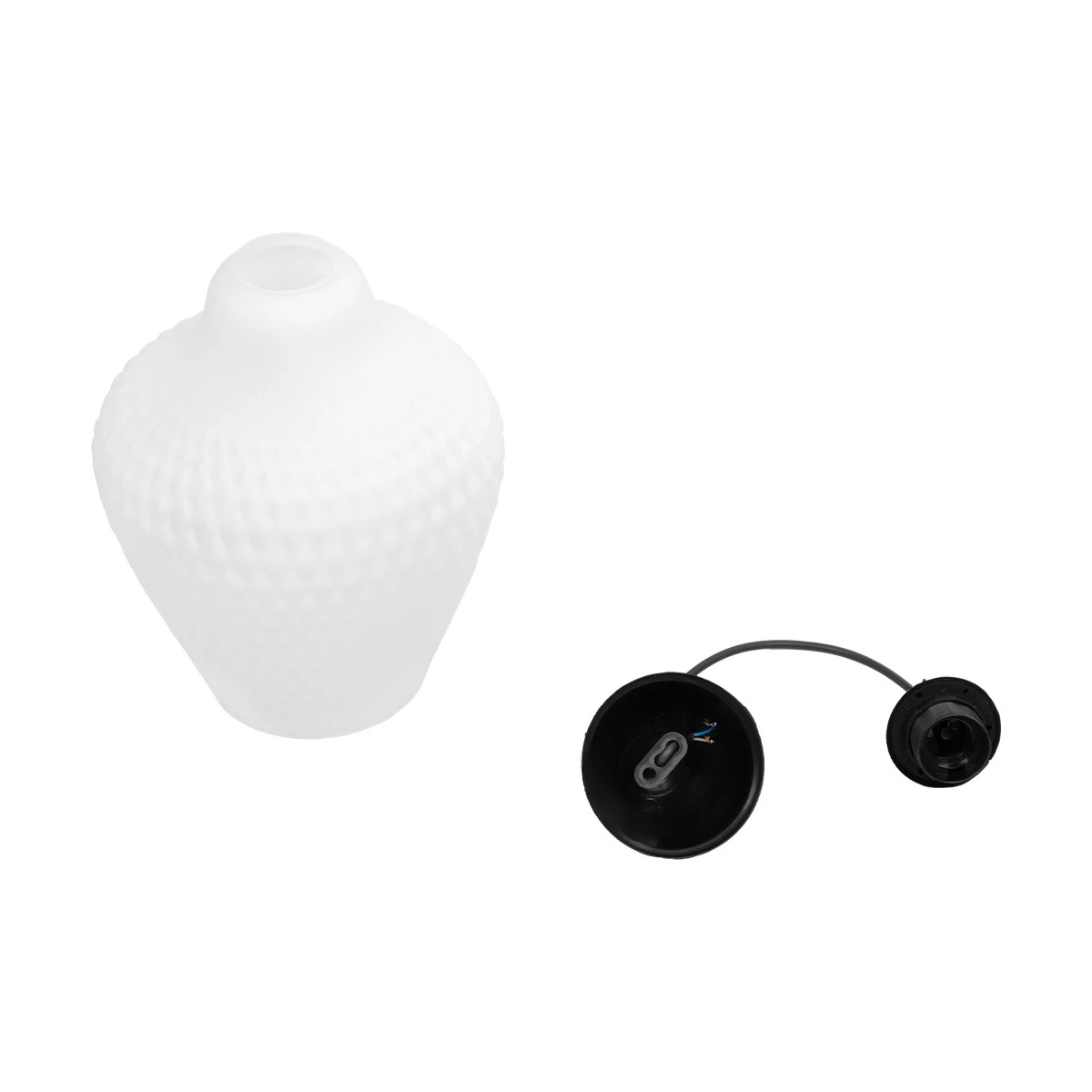 GLOBOSTAR® SKLO 206-0023 Μοντέρνο Κρεμαστό Φωτιστικό Οροφής με Ντουί 1 x E27 AC 220-240V IP20 - Λευκό - Μ22 x Π22 x Υ31cm - Image 11