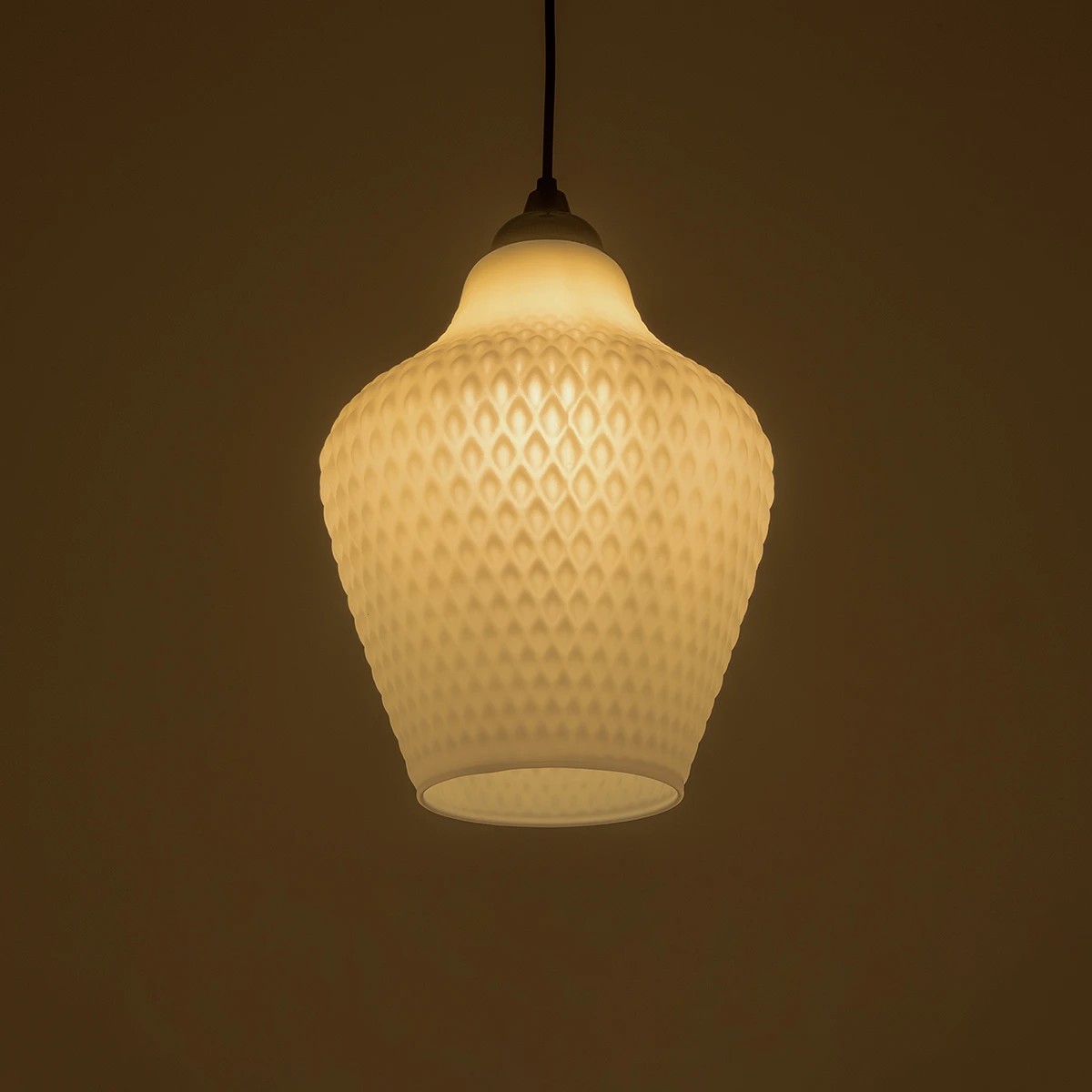 GLOBOSTAR® SKLO 206-0023 Μοντέρνο Κρεμαστό Φωτιστικό Οροφής με Ντουί 1 x E27 AC 220-240V IP20 - Λευκό - Μ22 x Π22 x Υ31cm - Image 2