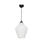 GLOBOSTAR® SKLO 206-0023 Μοντέρνο Κρεμαστό Φωτιστικό Οροφής με Ντουί 1 x E27 AC 220-240V IP20 - Λευκό - Μ22 x Π22 x Υ31cm - Image 3
