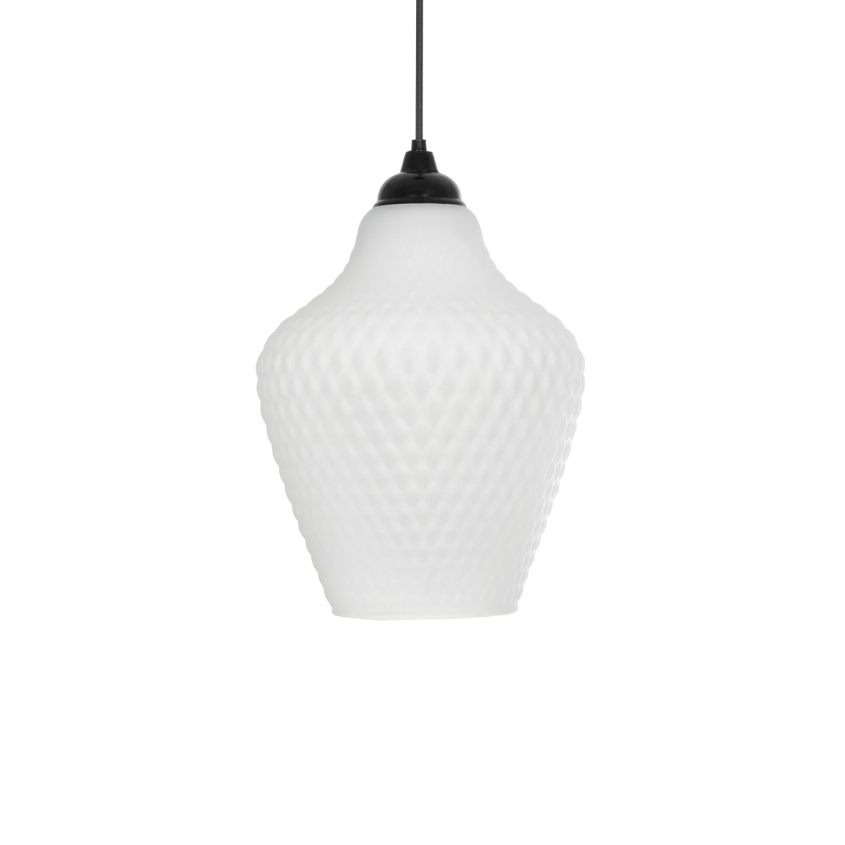 GLOBOSTAR® SKLO 206-0023 Μοντέρνο Κρεμαστό Φωτιστικό Οροφής με Ντουί 1 x E27 AC 220-240V IP20 - Λευκό - Μ22 x Π22 x Υ31cm - Image 4