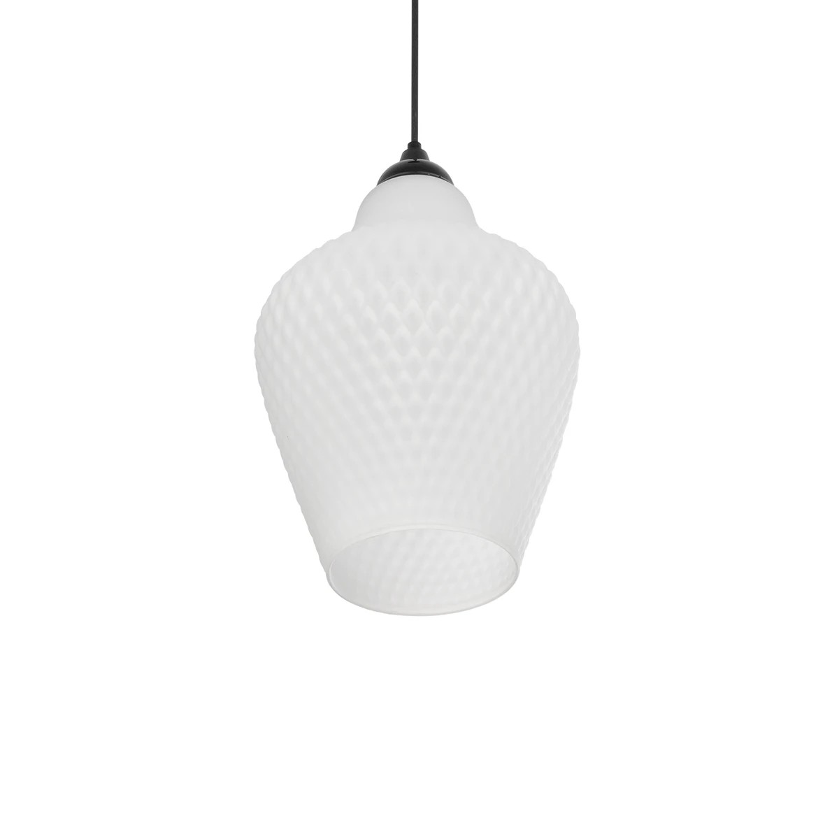 GLOBOSTAR® SKLO 206-0023 Μοντέρνο Κρεμαστό Φωτιστικό Οροφής με Ντουί 1 x E27 AC 220-240V IP20 - Λευκό - Μ22 x Π22 x Υ31cm - Image 5