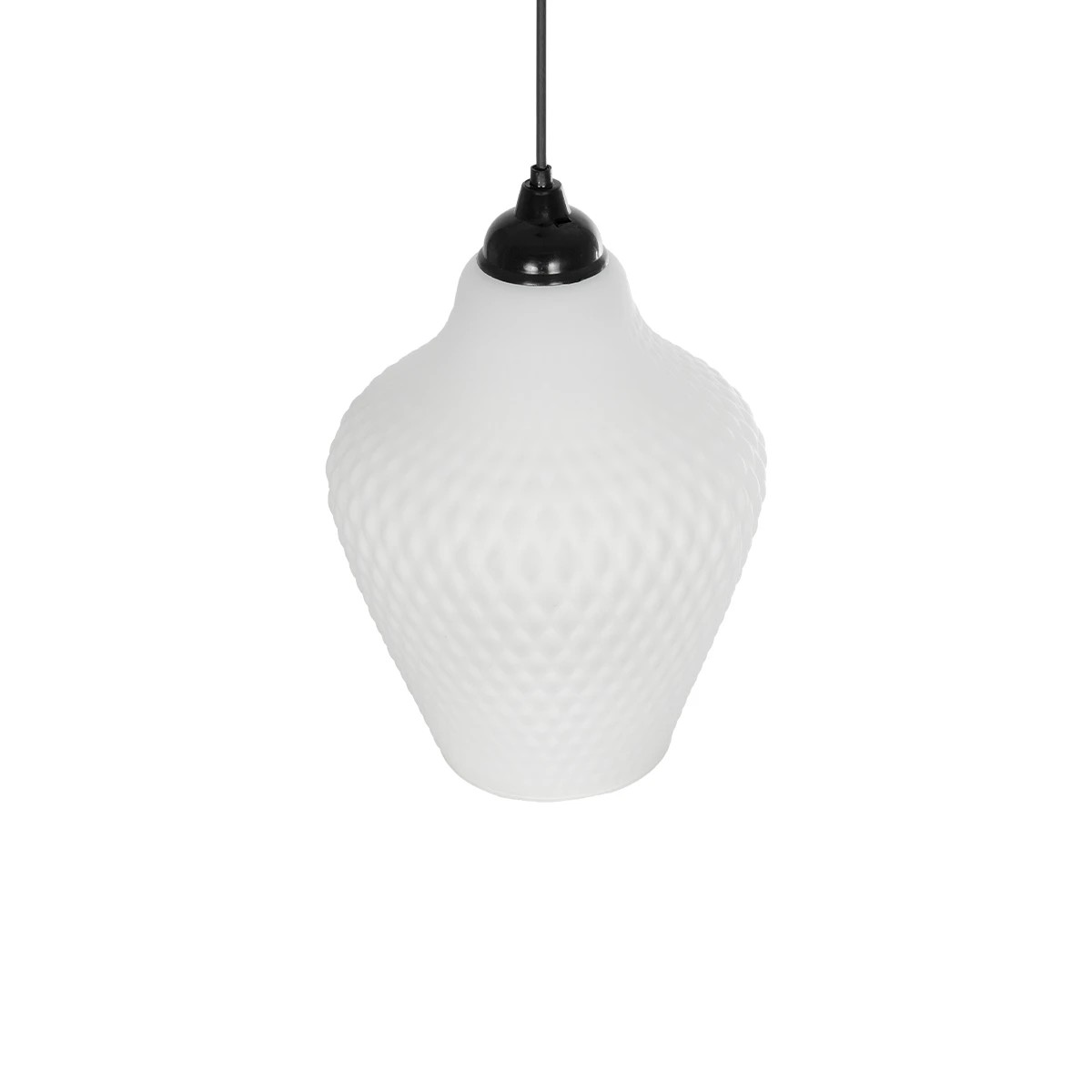 GLOBOSTAR® SKLO 206-0023 Μοντέρνο Κρεμαστό Φωτιστικό Οροφής με Ντουί 1 x E27 AC 220-240V IP20 - Λευκό - Μ22 x Π22 x Υ31cm - Image 6