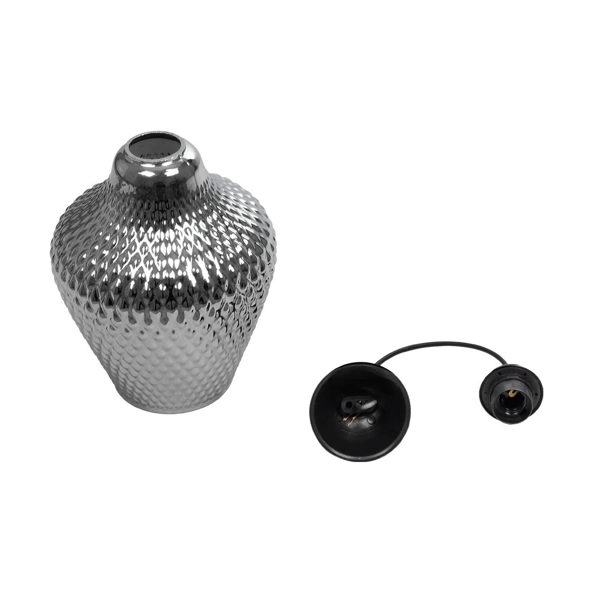 GLOBOSTAR® SKLO 206-0024 Μοντέρνο Κρεμαστό Φωτιστικό Οροφής με Ντουί 1 x E27 AC 220-240V IP20 - Μαύρο Φιμέ - Μ22 x Π22 x Υ31cm - Image 11