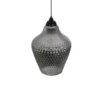 GLOBOSTAR® SKLO 206-0024 Μοντέρνο Κρεμαστό Φωτιστικό Οροφής με Ντουί 1 x E27 AC 220-240V IP20 - Μαύρο Φιμέ - Μ22 x Π22 x Υ31cm - Image 6