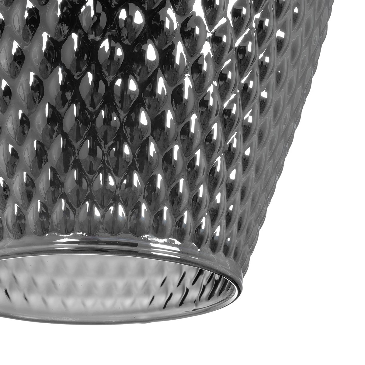 GLOBOSTAR® SKLO 206-0024 Μοντέρνο Κρεμαστό Φωτιστικό Οροφής με Ντουί 1 x E27 AC 220-240V IP20 - Μαύρο Φιμέ - Μ22 x Π22 x Υ31cm - Image 7