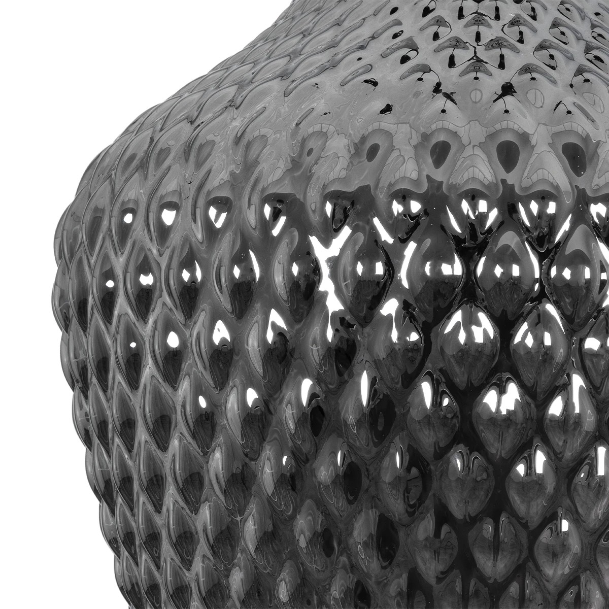 GLOBOSTAR® SKLO 206-0024 Μοντέρνο Κρεμαστό Φωτιστικό Οροφής με Ντουί 1 x E27 AC 220-240V IP20 - Μαύρο Φιμέ - Μ22 x Π22 x Υ31cm - Image 8