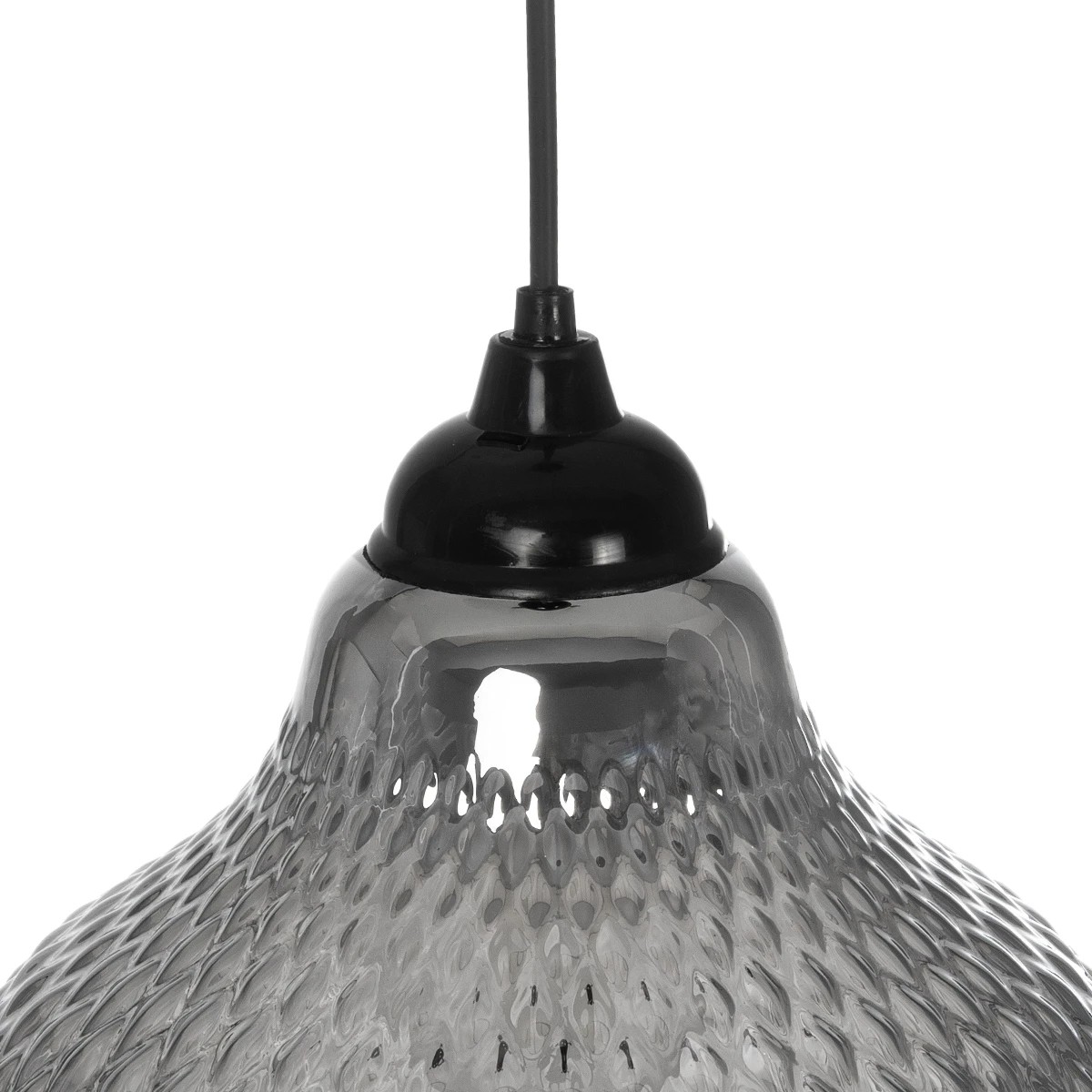 GLOBOSTAR® SKLO 206-0024 Μοντέρνο Κρεμαστό Φωτιστικό Οροφής με Ντουί 1 x E27 AC 220-240V IP20 - Μαύρο Φιμέ - Μ22 x Π22 x Υ31cm - Image 9