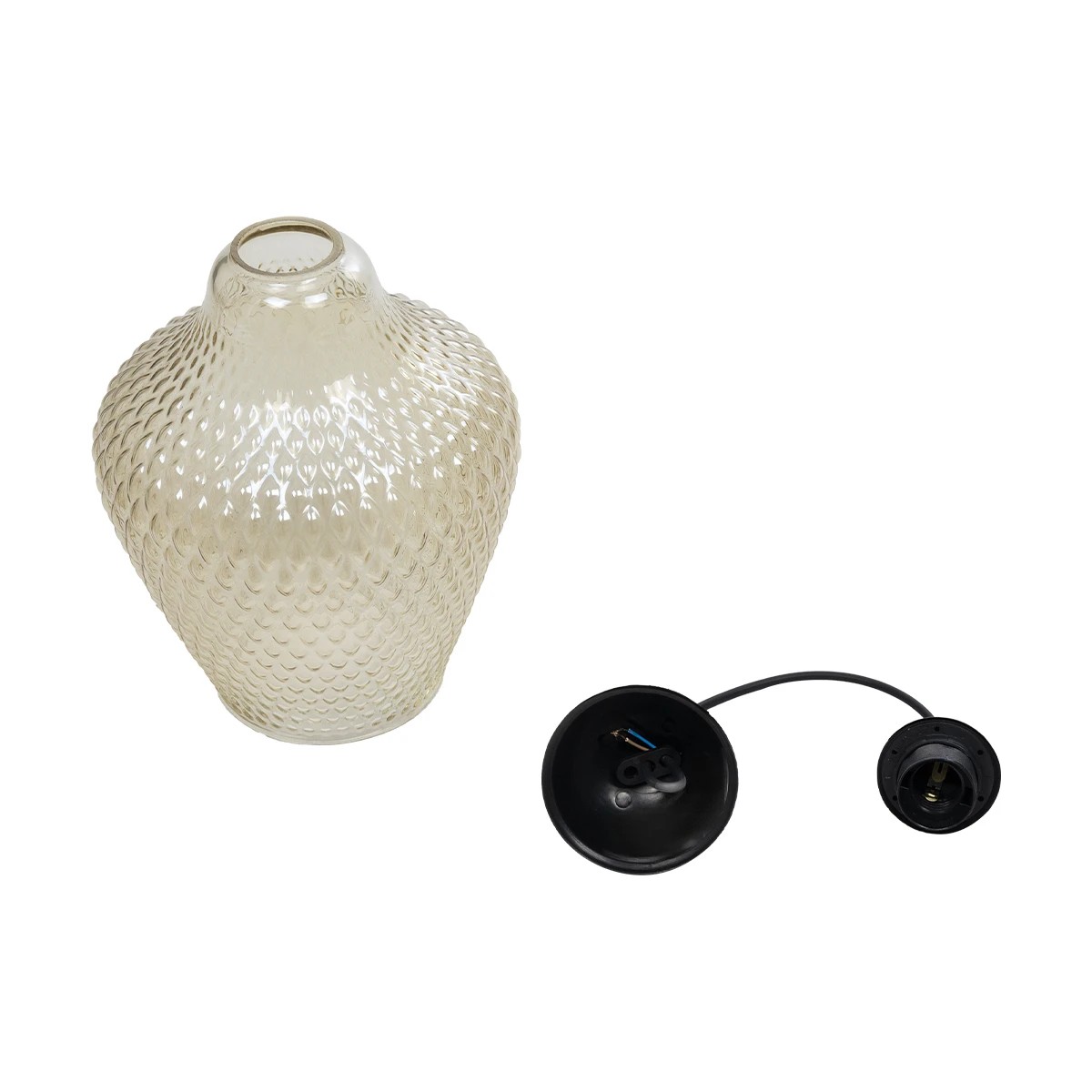 GLOBOSTAR® SKLO 206-0025 Μοντέρνο Κρεμαστό Φωτιστικό Οροφής με Ντουί 1 x E27 AC 220-240V IP20 - Mελί - Μ22 x Π22 x Υ31cm - Image 11