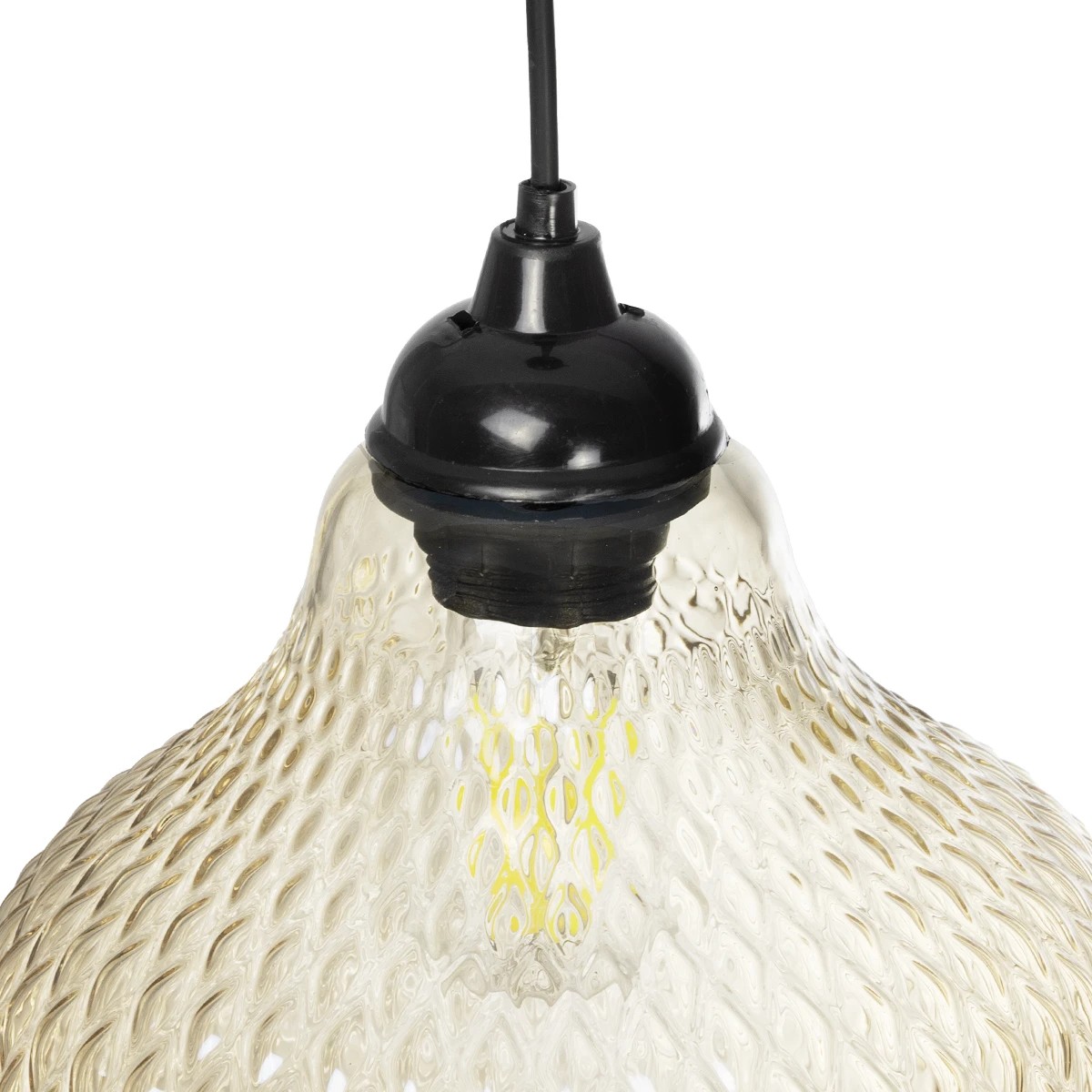 GLOBOSTAR® SKLO 206-0025 Μοντέρνο Κρεμαστό Φωτιστικό Οροφής με Ντουί 1 x E27 AC 220-240V IP20 - Mελί - Μ22 x Π22 x Υ31cm - Image 9