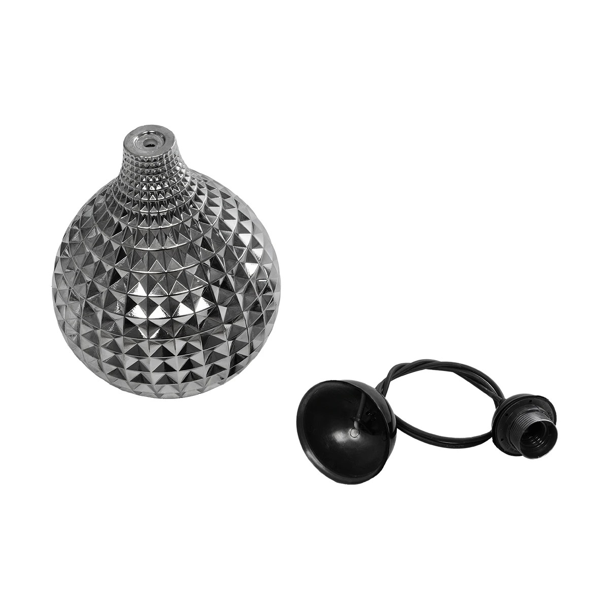 GLOBOSTAR® BASTIK 206-0026 Μοντέρνο Κρεμαστό Φωτιστικό Οροφής με Ντουί 1 x E27 AC 220-240V IP20 - Μαύρο Φιμέ - Μ22 x Π22 x Υ26cm - Image 11