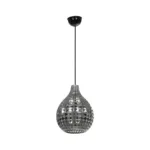 GLOBOSTAR® BASTIK 206-0026 Μοντέρνο Κρεμαστό Φωτιστικό Οροφής με Ντουί 1 x E27 AC 220-240V IP20 - Μαύρο Φιμέ - Μ22 x Π22 x Υ26cm - Image 3