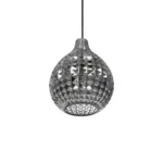 GLOBOSTAR® BASTIK 206-0026 Μοντέρνο Κρεμαστό Φωτιστικό Οροφής με Ντουί 1 x E27 AC 220-240V IP20 - Μαύρο Φιμέ - Μ22 x Π22 x Υ26cm - Image 5