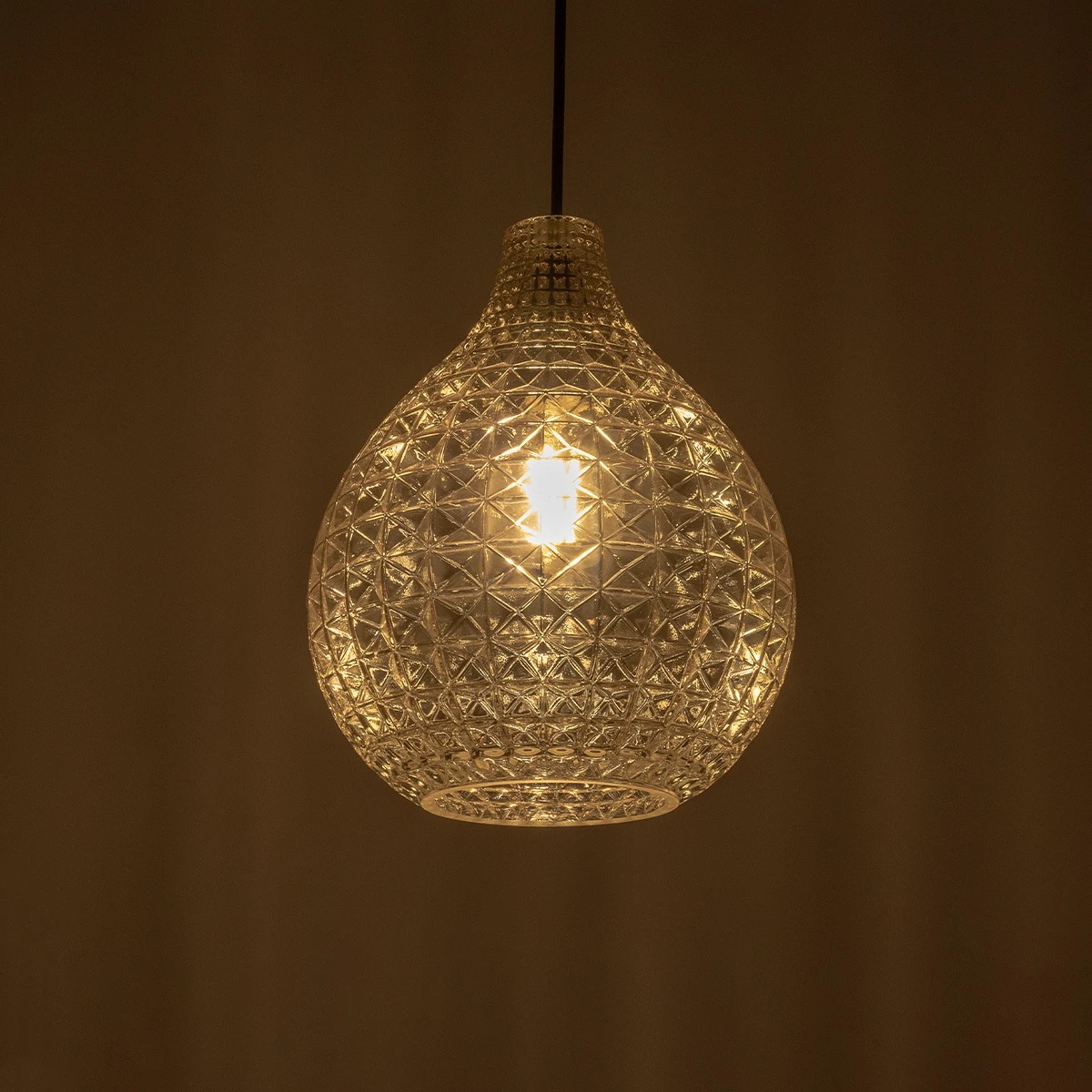 GLOBOSTAR® BASTIK 206-0027 Μοντέρνο Κρεμαστό Φωτιστικό Οροφής με Ντουί 1 x E27 AC 220-240V IP20 - Mελί - Μ22 x Π22 x Υ26cm - Image 2