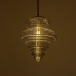 GLOBOSTAR® CORTE 206-0028 Μοντέρνο Κρεμαστό Φωτιστικό Οροφής με Ντουί 1 x E27 AC 220-240V IP20 - Μαύρο Φιμέ - Μ25 x Π25 x Υ30cm - Image 2