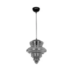 GLOBOSTAR® CORTE 206-0028 Μοντέρνο Κρεμαστό Φωτιστικό Οροφής με Ντουί 1 x E27 AC 220-240V IP20 - Μαύρο Φιμέ - Μ25 x Π25 x Υ30cm - Image 3
