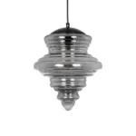 GLOBOSTAR® CORTE 206-0028 Μοντέρνο Κρεμαστό Φωτιστικό Οροφής με Ντουί 1 x E27 AC 220-240V IP20 - Μαύρο Φιμέ - Μ25 x Π25 x Υ30cm - Image 4